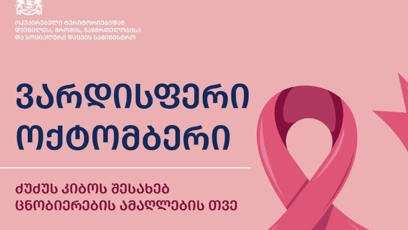 ვარდისფერი ოქტომბერი“ ძუძუს კიბოს შესახებ ცნობიერების ამაღლების საერთაშორისო თვეა ვარდისფერი ოქტომბერი“ ძუძუს კიბოს შესახებ ცნობიერების ამაღლების საერთაშორისო თვეა